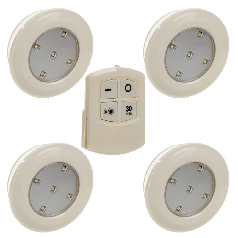 Remote Control 4pk LED Puck Lights