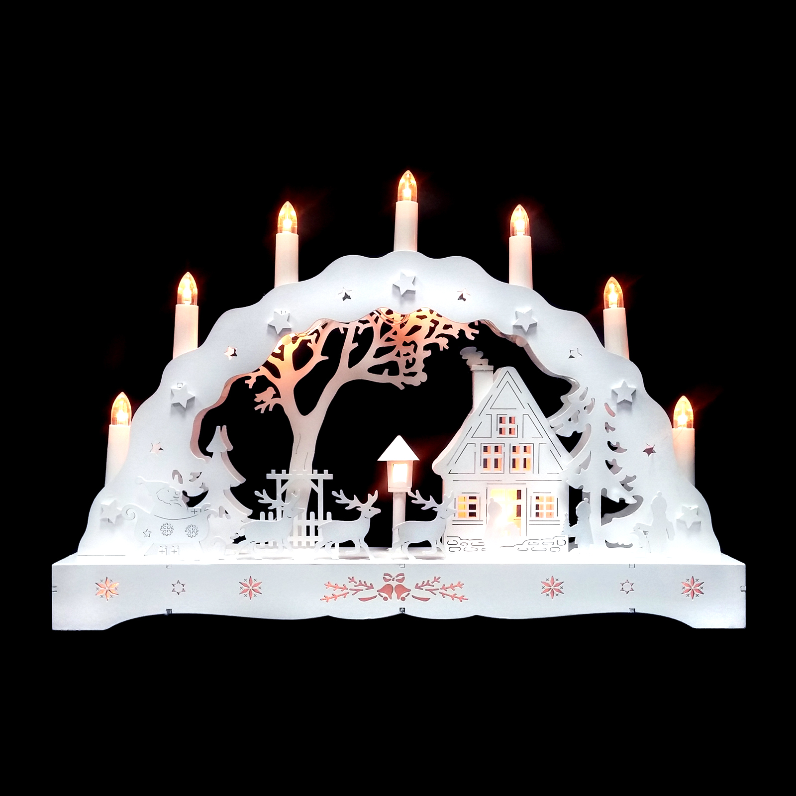 Wholesale B/O 12 LED Wooden Candle Bridge CK Electricals Manchester UK