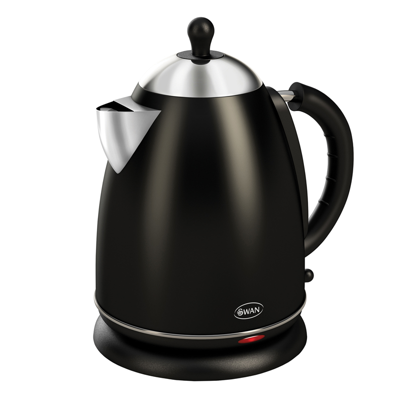 Swan 1.7L Black Retro Kettle SK24010BLKN