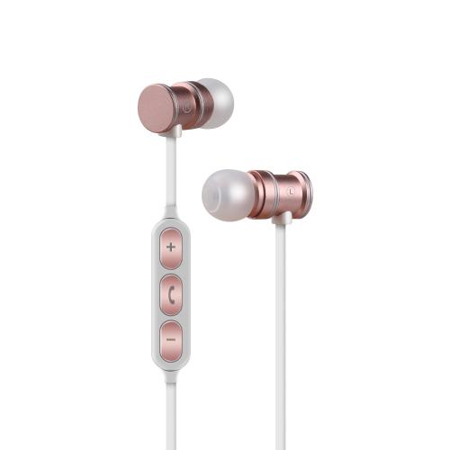 Bluetooth Rose Gold Earphones with Mic