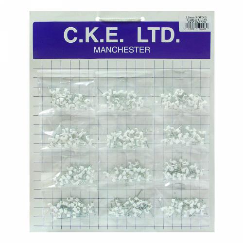 Card of 240 3.5mm White Clips