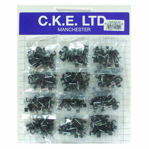 Card of 240 7mm Black Clips