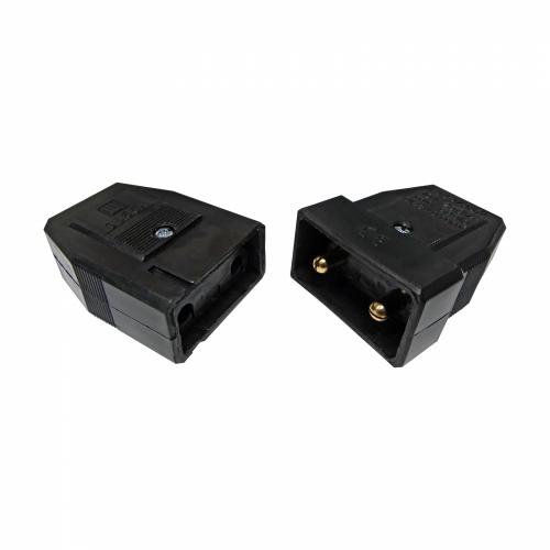 10 Amp 2 Pin Pull Apart Black Connector