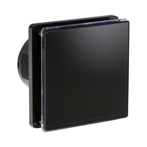 4 Inch Black Extractor Fan with Timer LED Surround