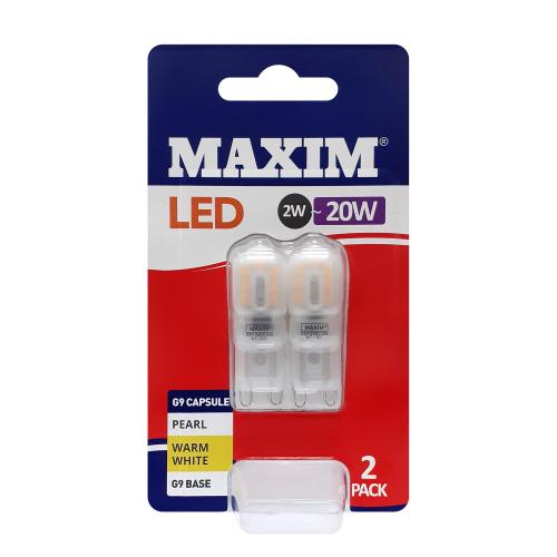 Maxim 2pk G9 2w LED Warm White