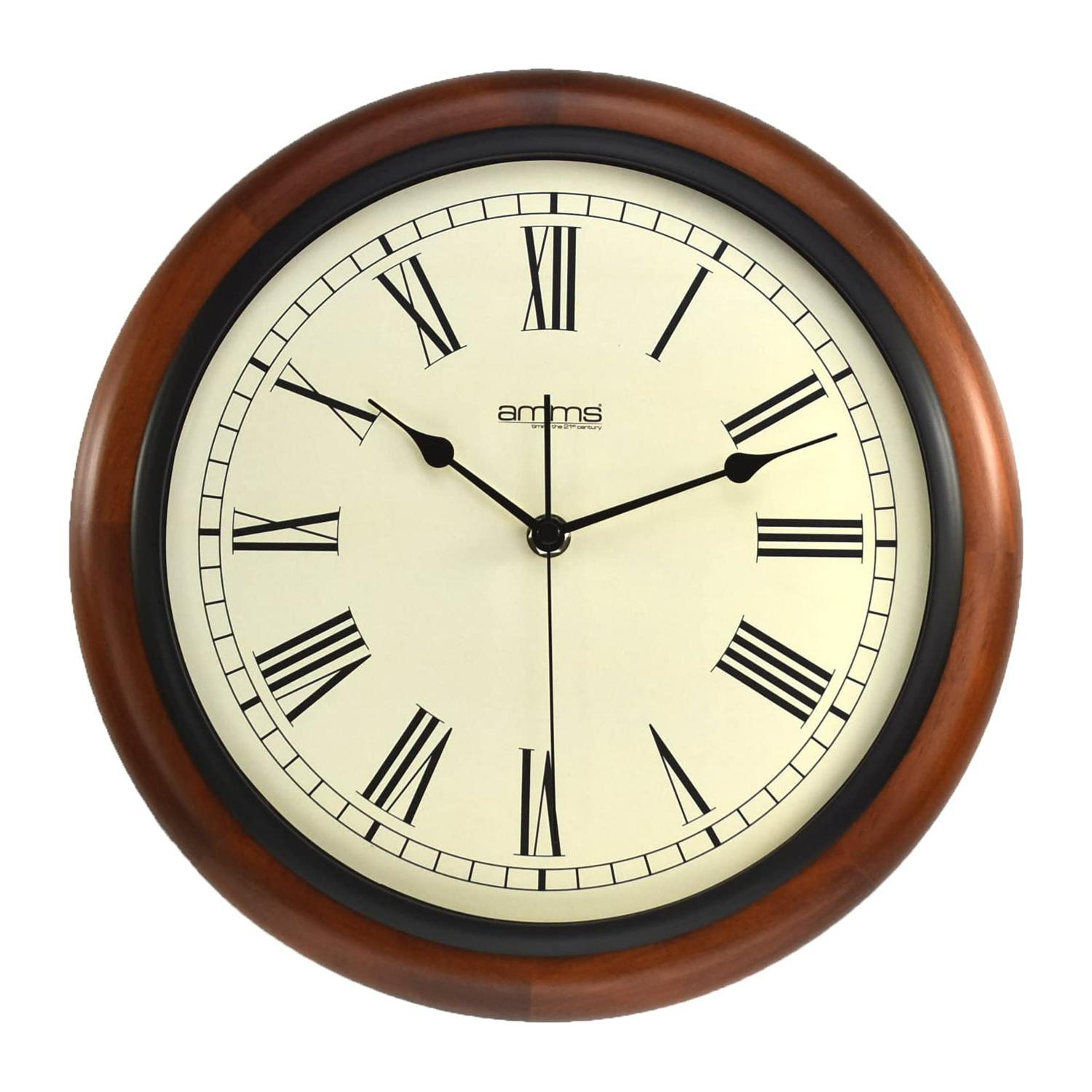 Wholesale Amms Walnut Silent Sweep Wall Clock CK Electricals