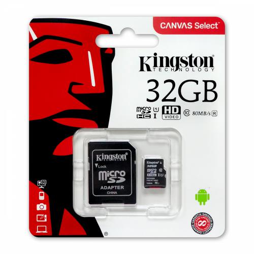 Kingston 32 GB Micro SD Card with Adapter Card