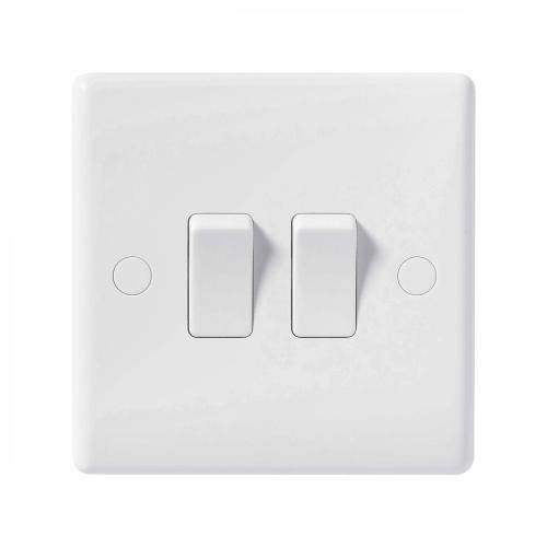 Nexus White Moulded 2 Gang 2 Way Switch