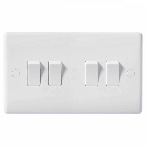 Nexus White Moulded 4 Gang 2 Way Switch