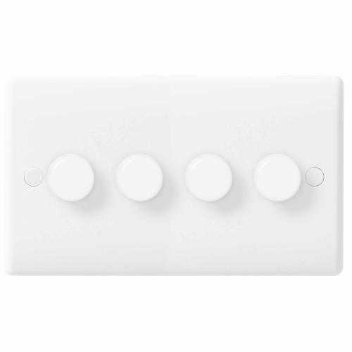 Nexus White Moulded 400W 4 Gang  2 Way Dimmer Switch