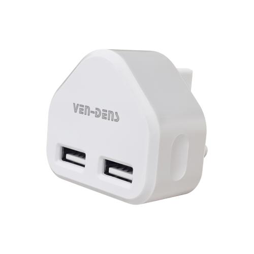 2 Port USB Mains Charger 2.1A