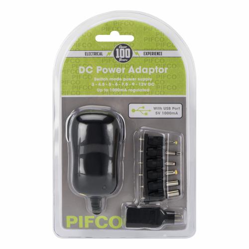 Pifco 1000mA DC Power Adaptor ELA1135