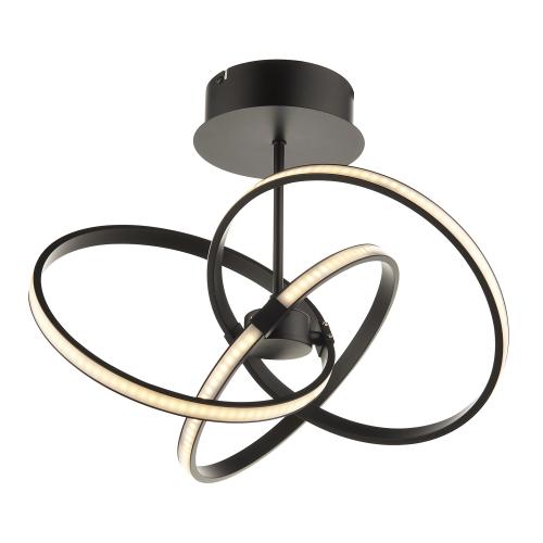 Endor Black LED Semi-flush Ceiling Light