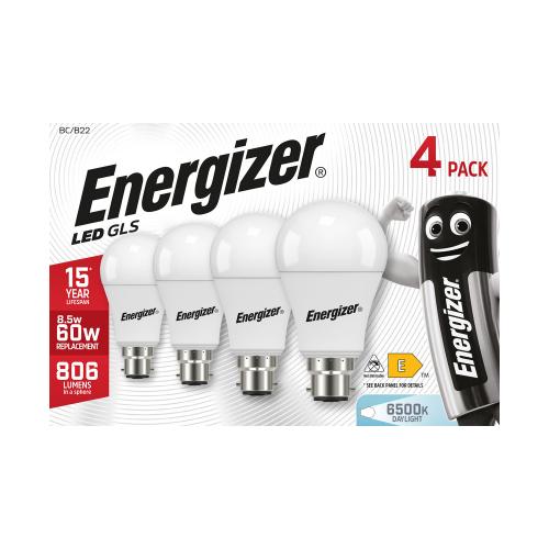 Energizer 4pk 8.5w LED BC GLS Bulb Daylight