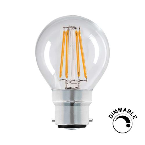 Dimmable 4w LED Filament BC Warm White Golf Bulb