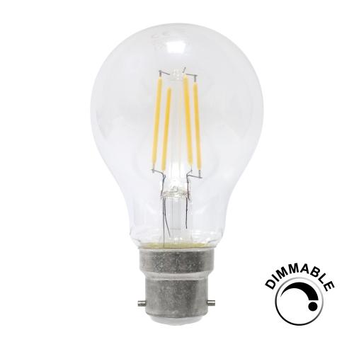 6w Dimmable LED Filament BC GLS Bulb Warm White