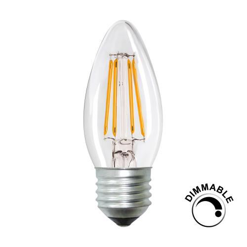 Dimmable 5w LED Filament ES Warm White Candle Bulb