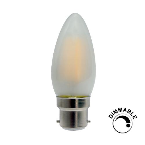 Dimmable 5w LED Filament Pearl BC Warm White Candle Bulb
