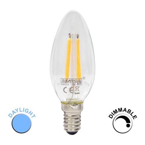 Dimmable 4w LED Filament SES Daylight Candle Bulb