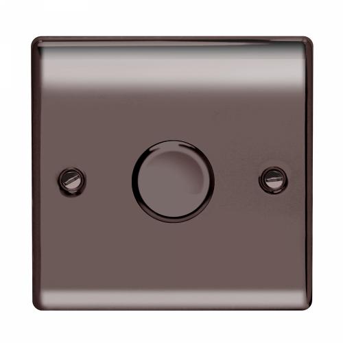 1 Gang 2 Way Dimmer Switch Black Chrome