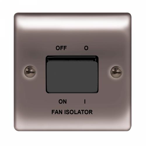 1 Gang 3 Pole Fan Isolator Switch Black Chrome