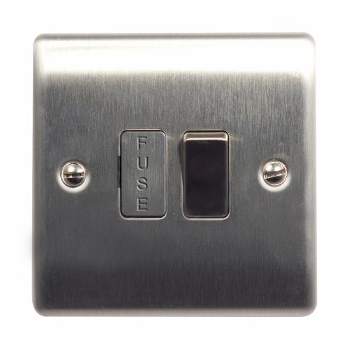 13A Switched Fused Spur Brushed Steel