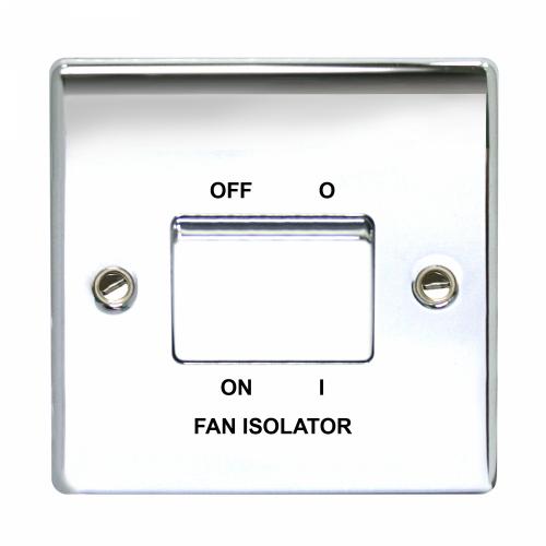 1 Gang 3 Pole Fan Isolator Switch Polished Chrome