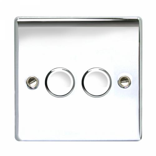 2 Gang 2 Way Dimmer Switch Polished Chrome