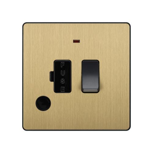 Evolve 13A Switched Fused Spur Satin Brass