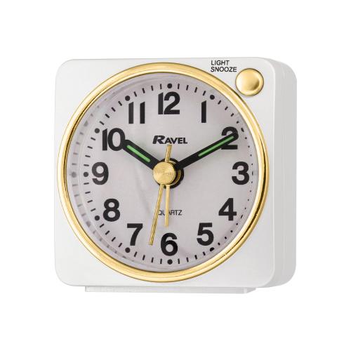 Ravel Mini Alarm Clock White and Gold RC018
