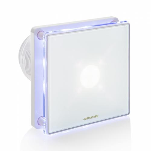 4 Inch Clear Glass Extractor Fan with Timer LED Surround