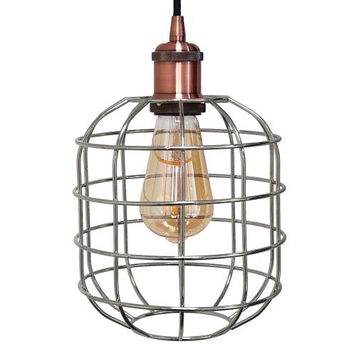 Small Retro Cage Pendant Chrome