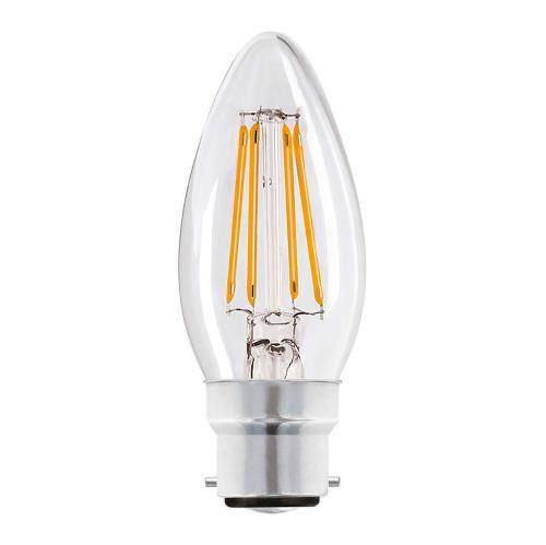 2w LED Filament BC Warm White Candle Bulb