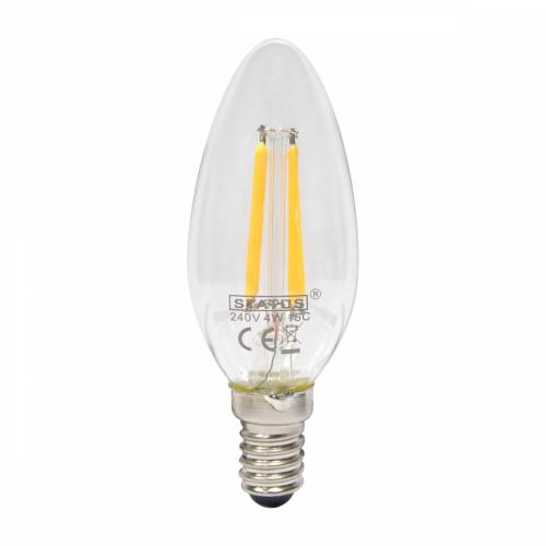 4w LED Filament SES Cool White Candle Bulb