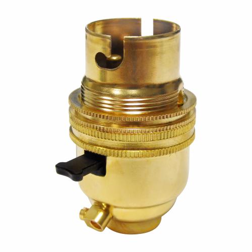 BC Brass Switched Lamp Holder PREPACKED