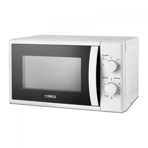 Tower 20L 700w Manual White Microwave T24034WHT